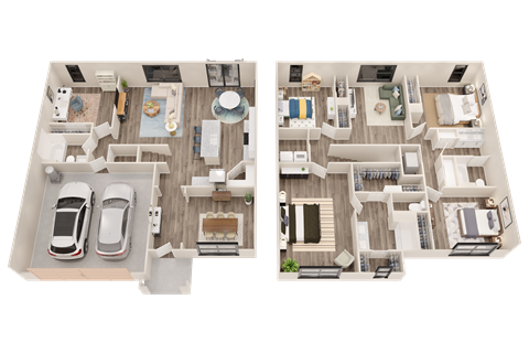 Floor plan for 5 beds, 3 baths, 2601 sqft